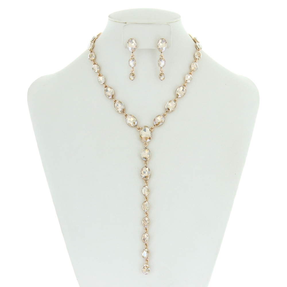 Elegant Gold and Silver Necklace and Earring Set